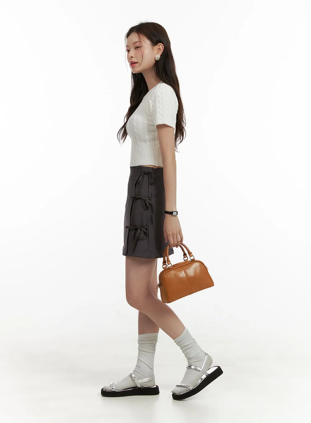 Faux Leather Mini Tote Bag OU411 sold by Lewkin product image thumbnail 4