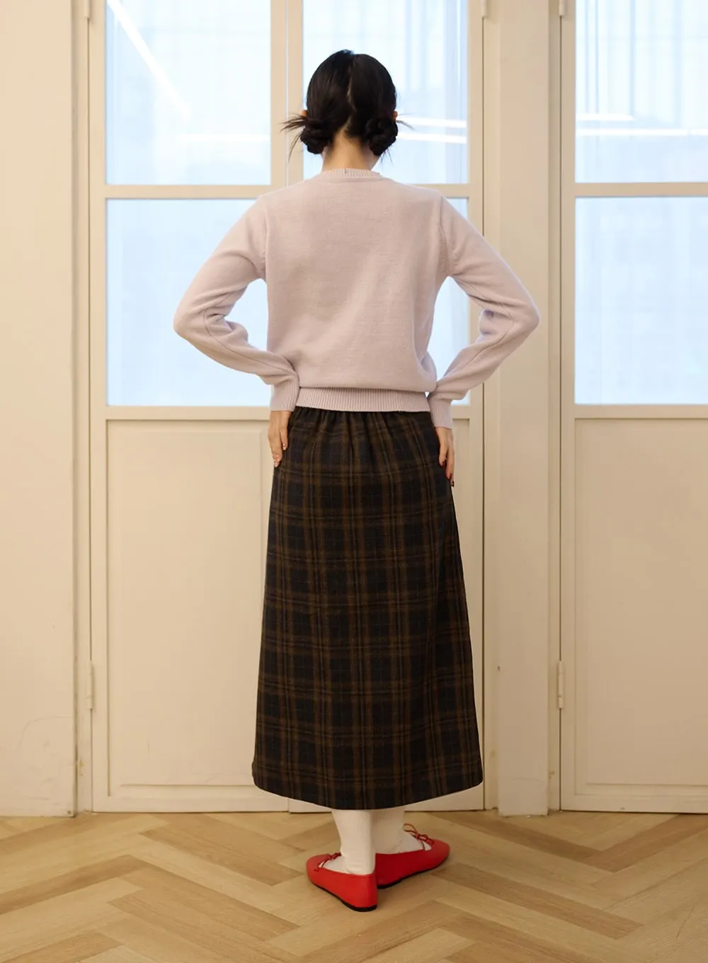 Plaid Pleated Maxi Skirt OD327 sold by Lewkin product image thumbnail 5