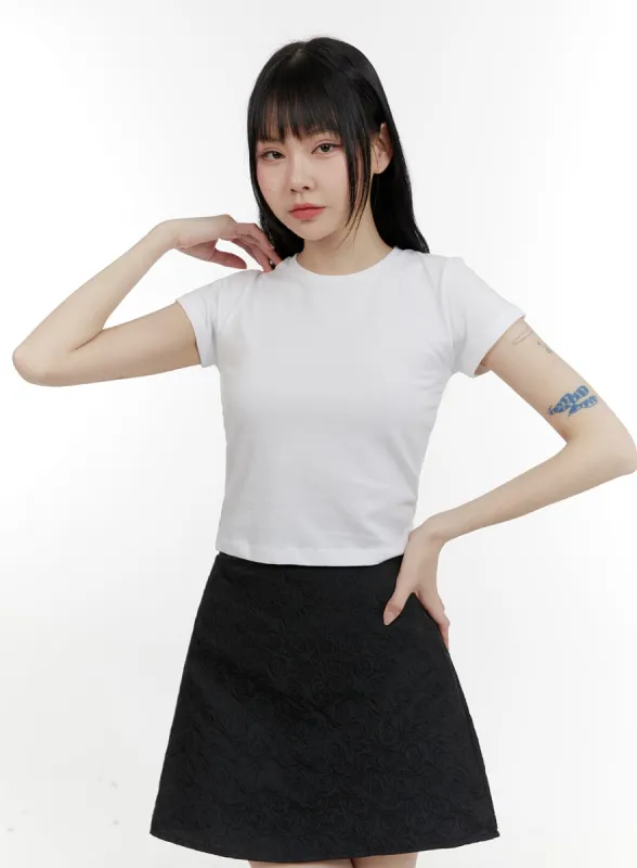 Essential Crop Short Sleeve Tee CM429 sold by Lewkin