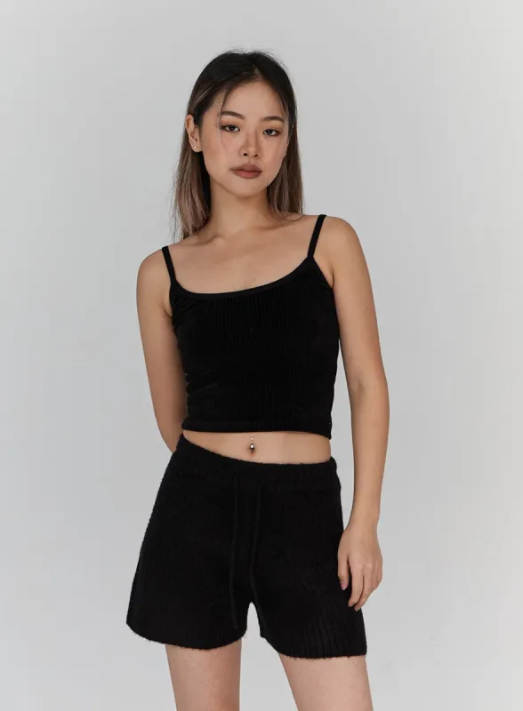 Velvet Crop Knit Tank Top CN18 sold by Lewkin