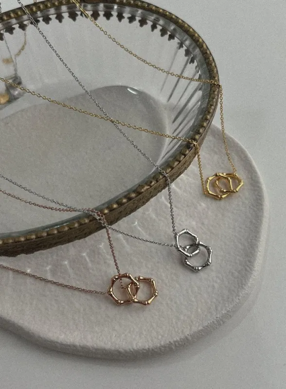 Half Two Ring Necklace IL405 sold by Lewkin