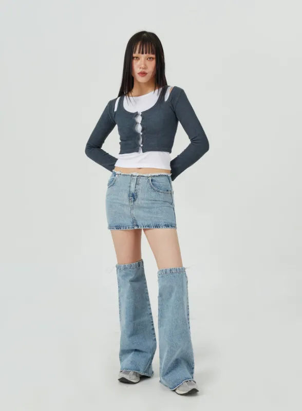 Mini Skirt And Leg Warmer Set CM314 sold by Lewkin