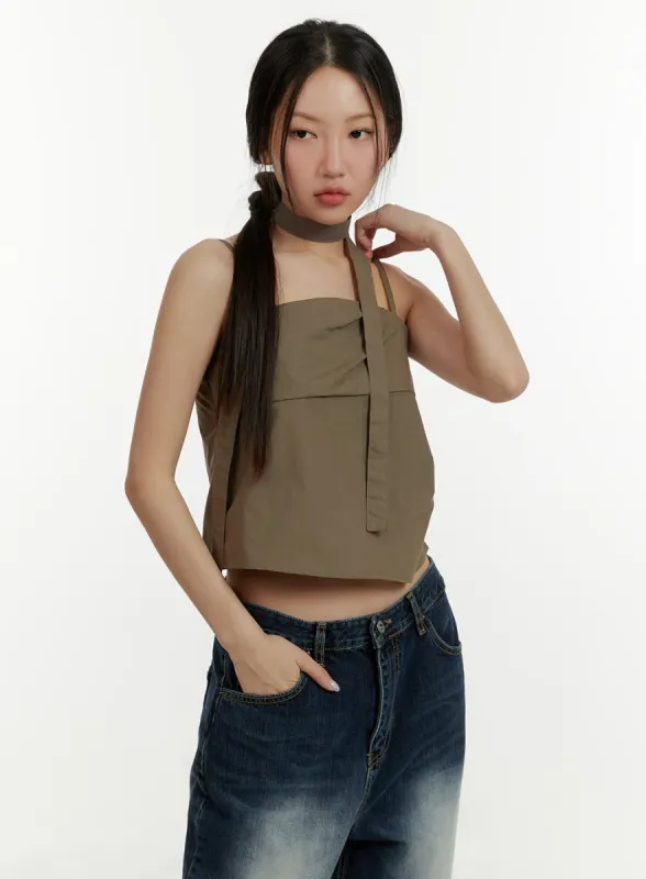 Double Layer Cami Top with Thin Scarf CY409 sold by Lewkin