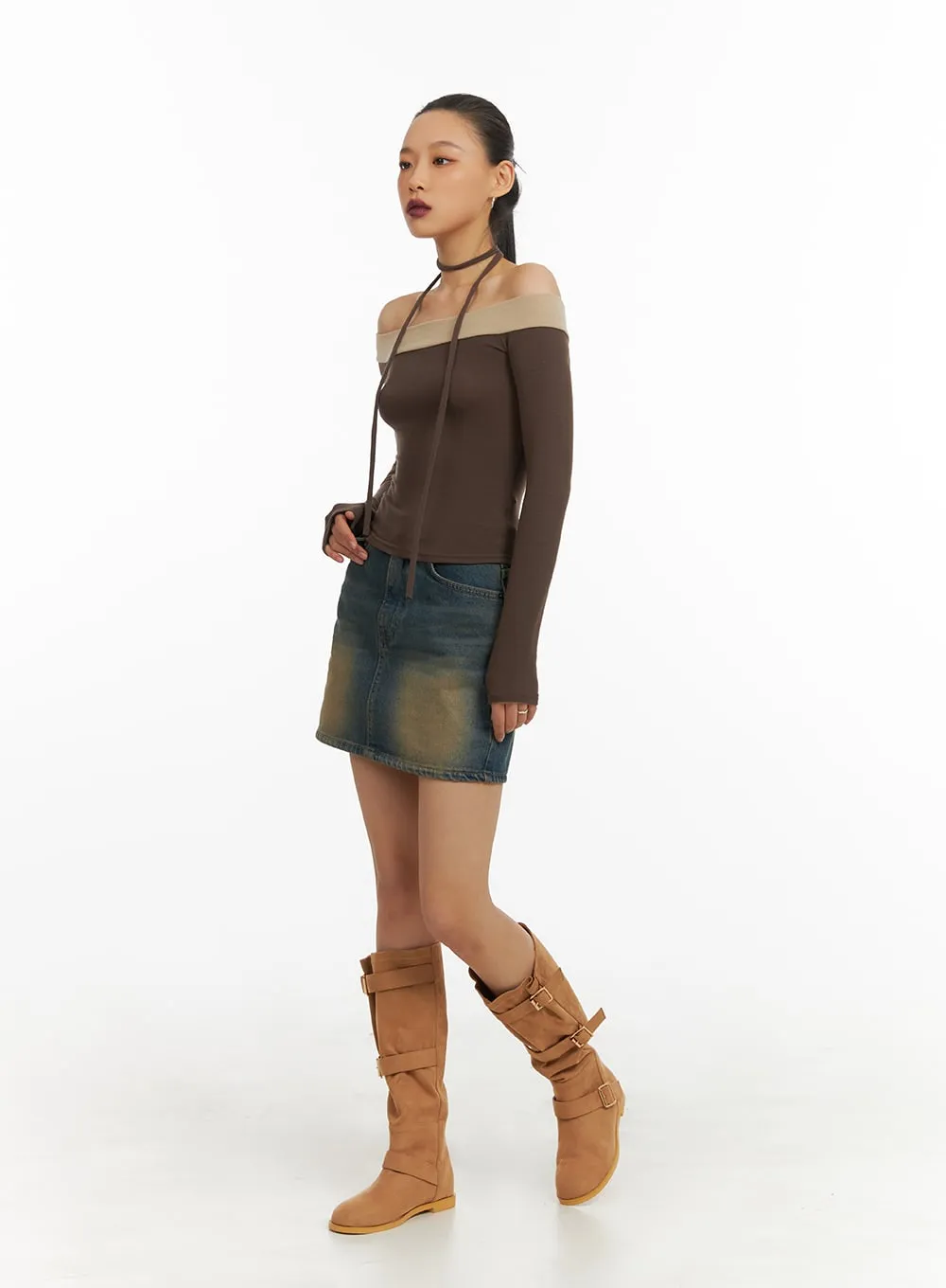 Suede Buckled Boots IA417 sold by Lewkin product image thumbnail 2