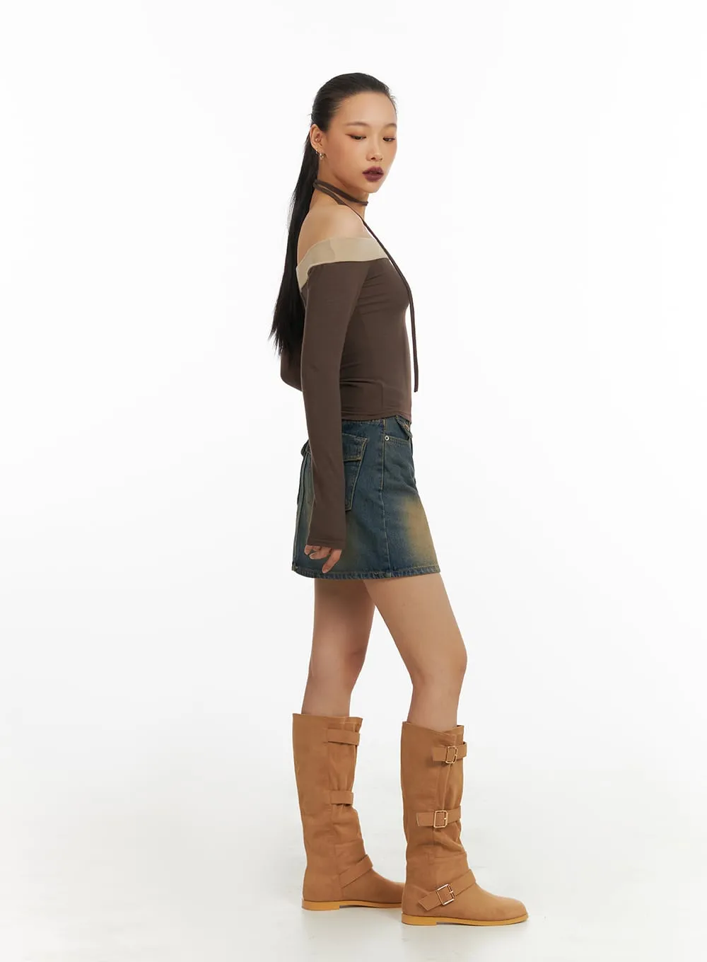 Suede Buckled Boots IA417 sold by Lewkin product image thumbnail 5