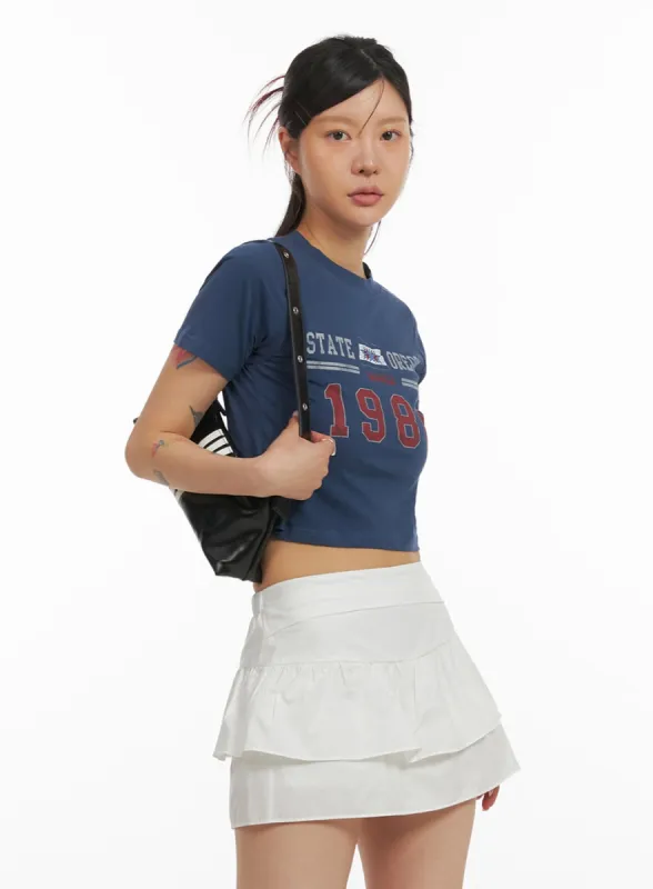 Graphic Crop Tee IY410 sold by Lewkin