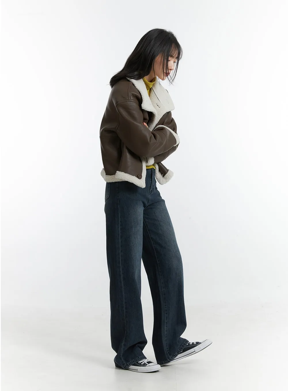 Blue Washed Straight Jeans OD313 sold by Lewkin product image thumbnail 4