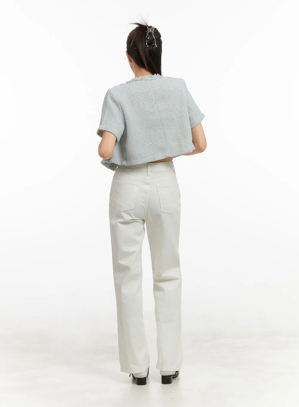 Crop Tweed Jacket OA429 sold by Lewkin product image thumbnail 3