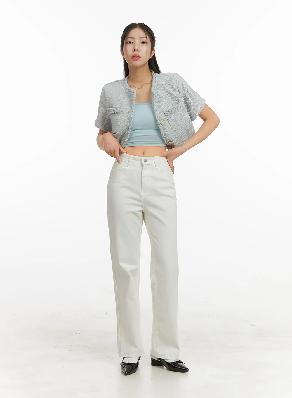 Crop Tweed Jacket OA429 sold by Lewkin product image thumbnail 2