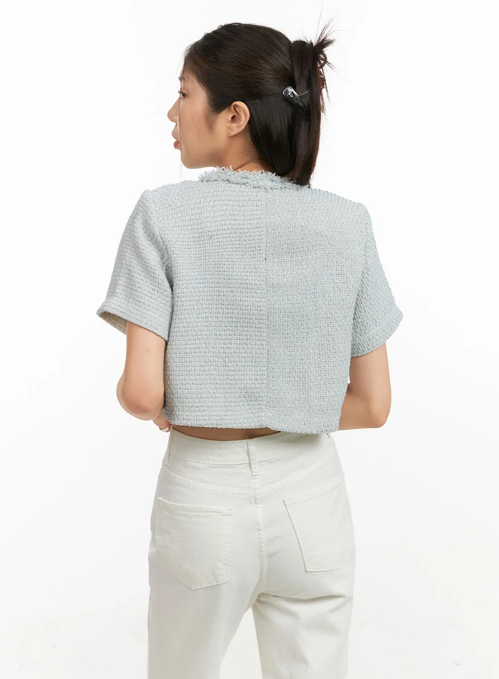 Crop Tweed Jacket OA429 sold by Lewkin product image thumbnail 5