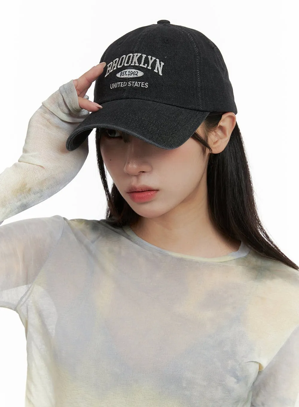 Embroidered Denim Cap CA430 sold by Lewkin product image thumbnail 2