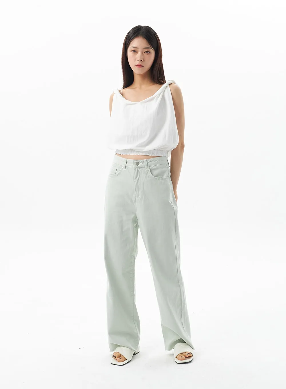 Scoop Back Cropped Top OU319 sold by Lewkin product image thumbnail 4