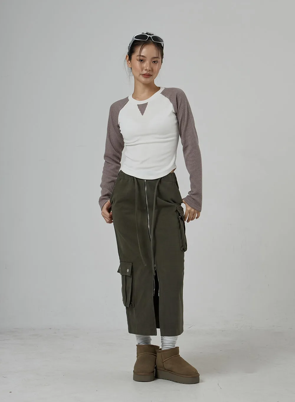 Knit Long Sleeve Detail Top CD29 sold by Lewkin product image thumbnail 3