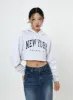 Lettering Crop Hoodie Sweatshirt CS23 sold by Lewkin