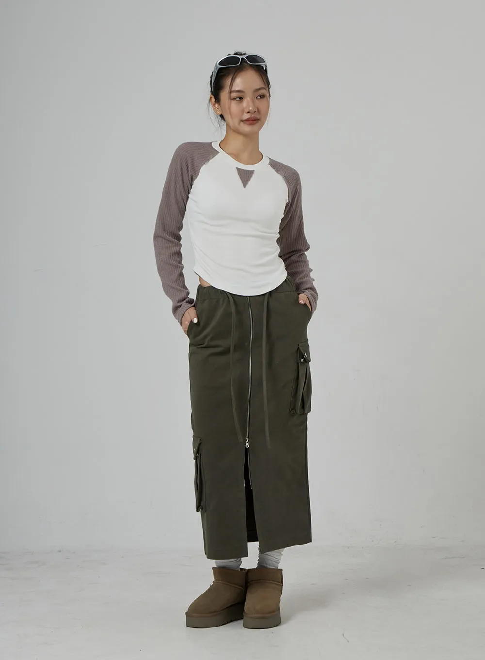 Knit Long Sleeve Detail Top CD29 sold by Lewkin product image thumbnail 4