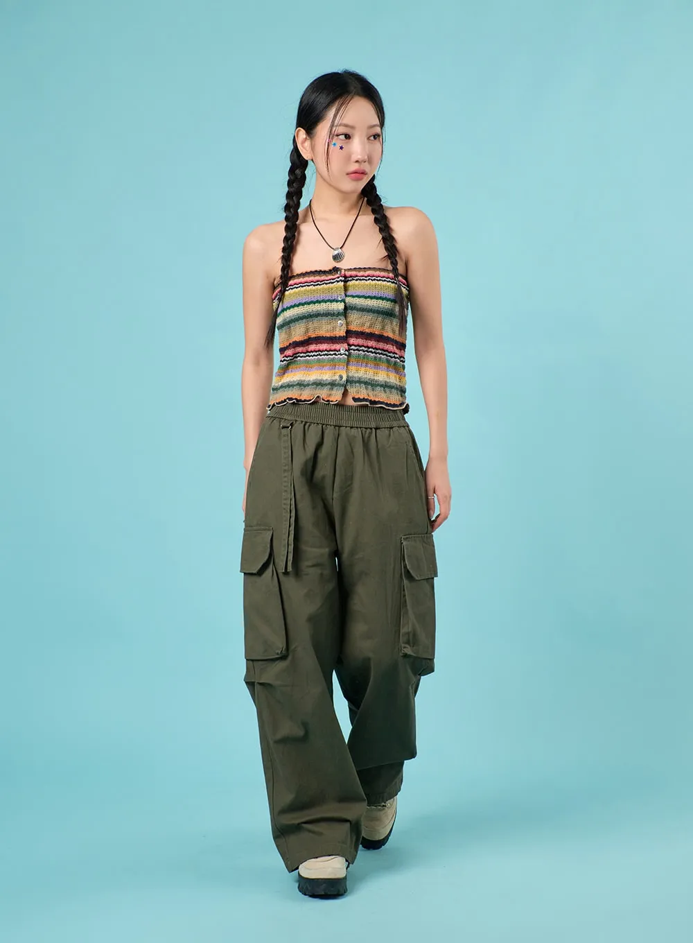 Cargo Wide-Leg Pants IJ430 sold by Lewkin product image thumbnail 4
