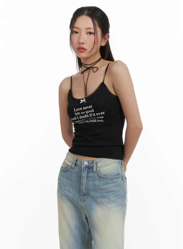 Ribbon Graphic Crop Cami Top CY403 sold by Lewkin