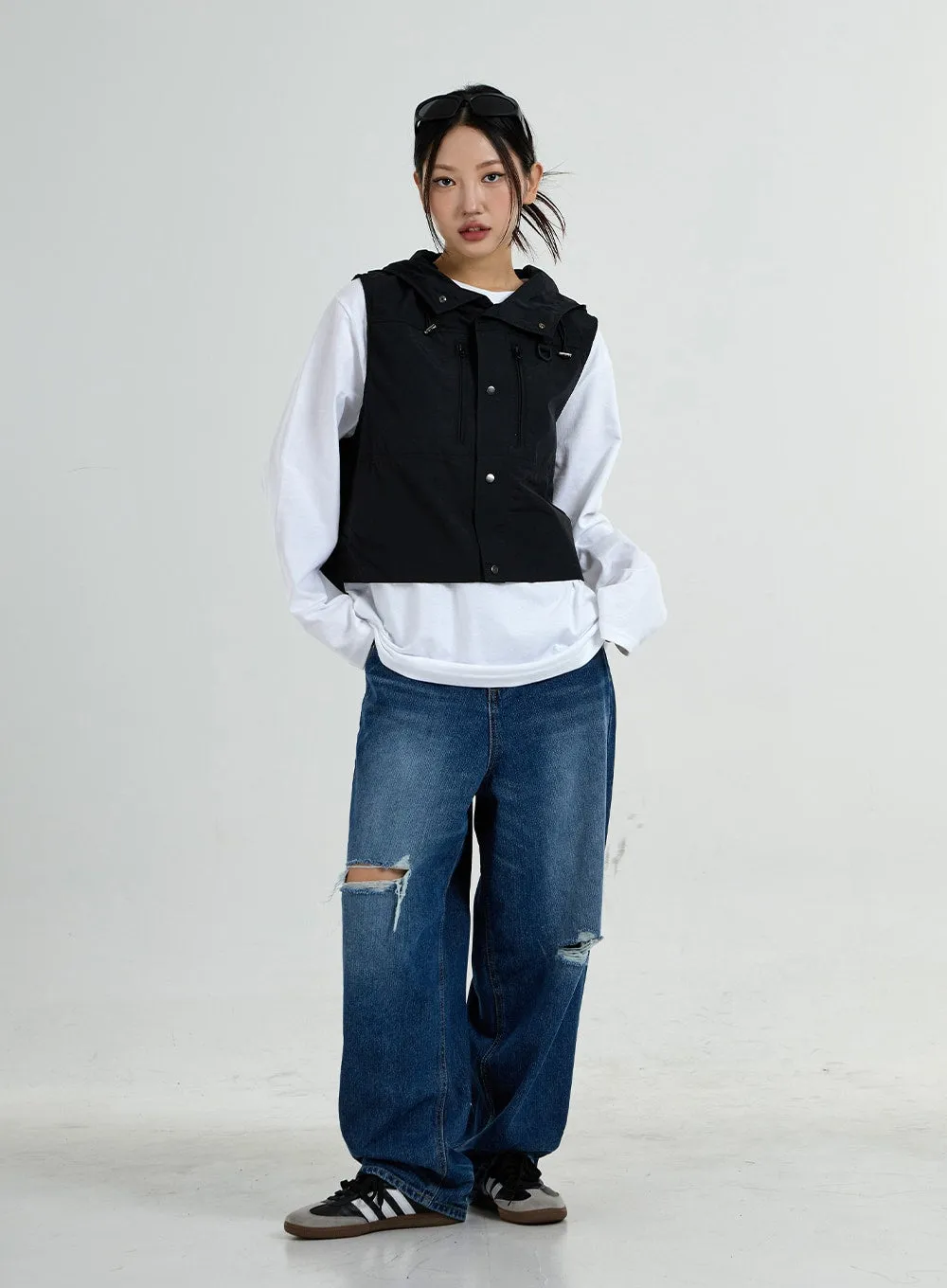 Hooded Button Vest Unisex CO25 sold by Lewkin product image thumbnail 4