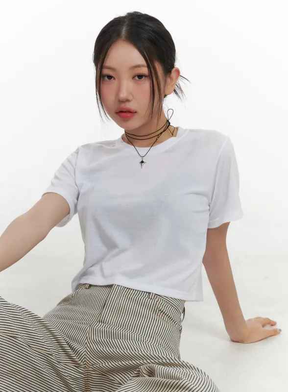 Basic Cropped Tee OA419 sold by Lewkin
