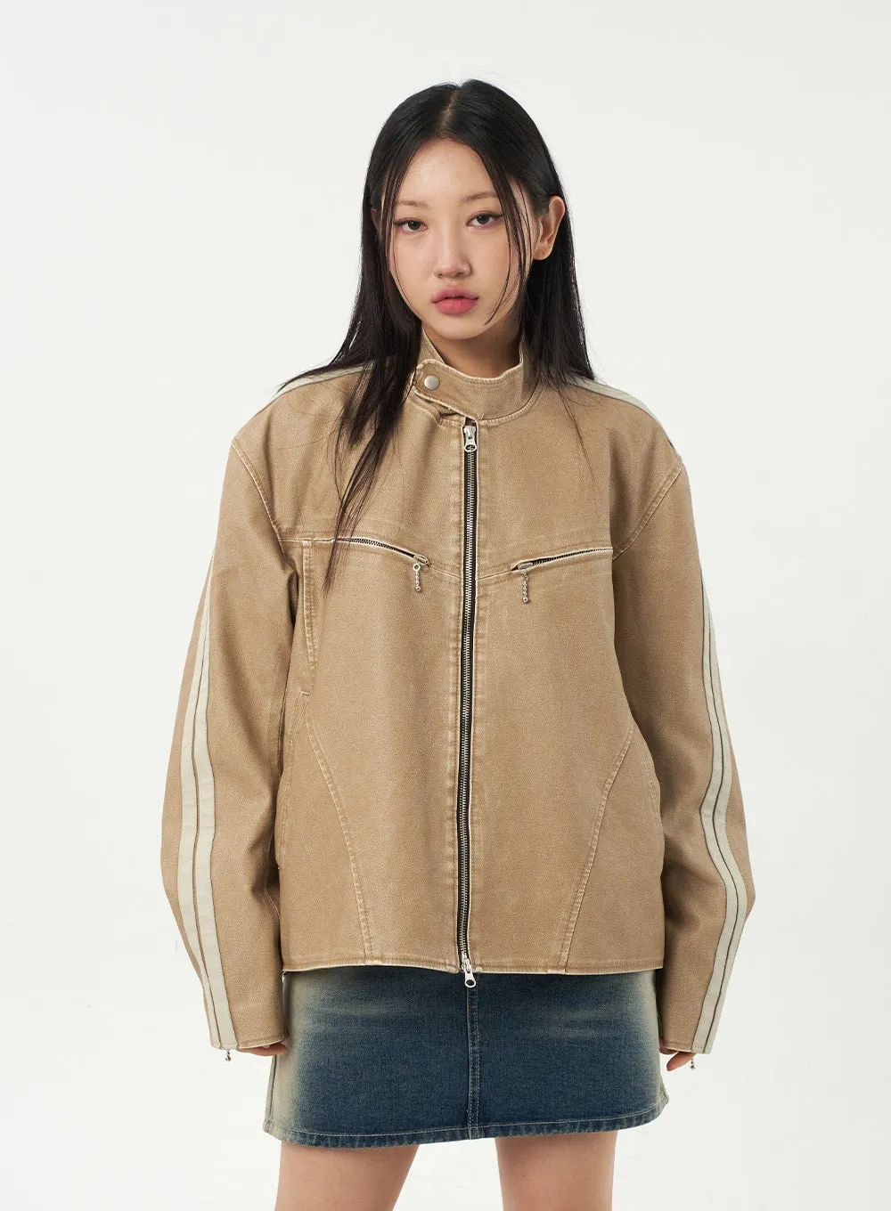 Biker Jacket Unisex CA325 sold by Lewkin product image thumbnail 5