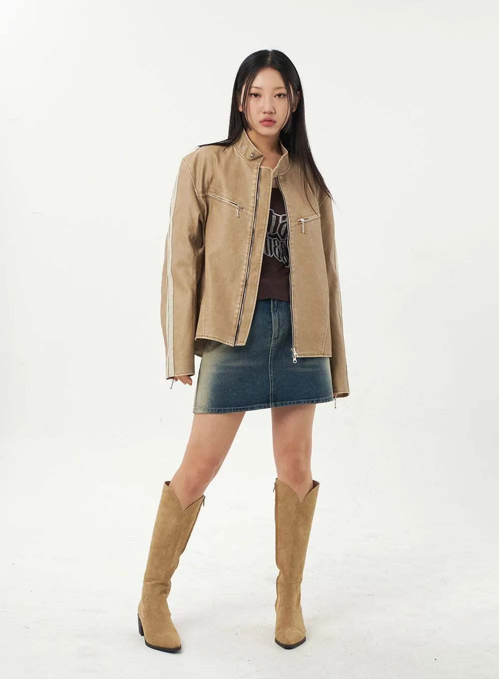 Biker Jacket Unisex CA325 sold by Lewkin product image thumbnail 3