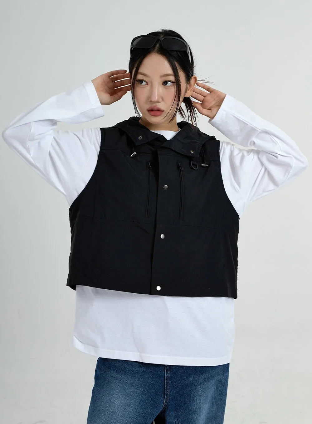 Hooded Button Vest Unisex CO25 sold by Lewkin product image thumbnail 5