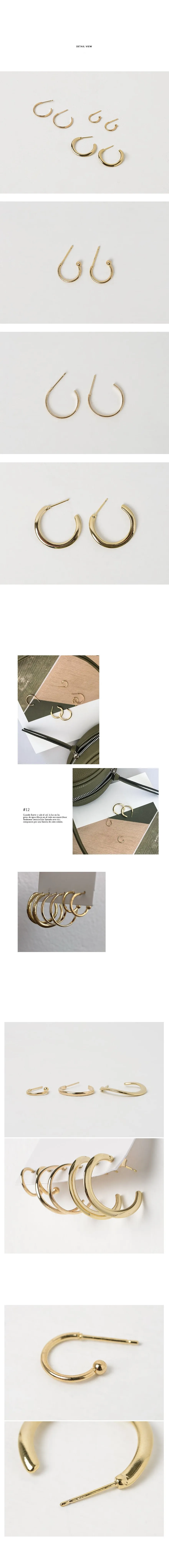 Gold Simple Earrings Set sold by Lewkin product image thumbnail 2