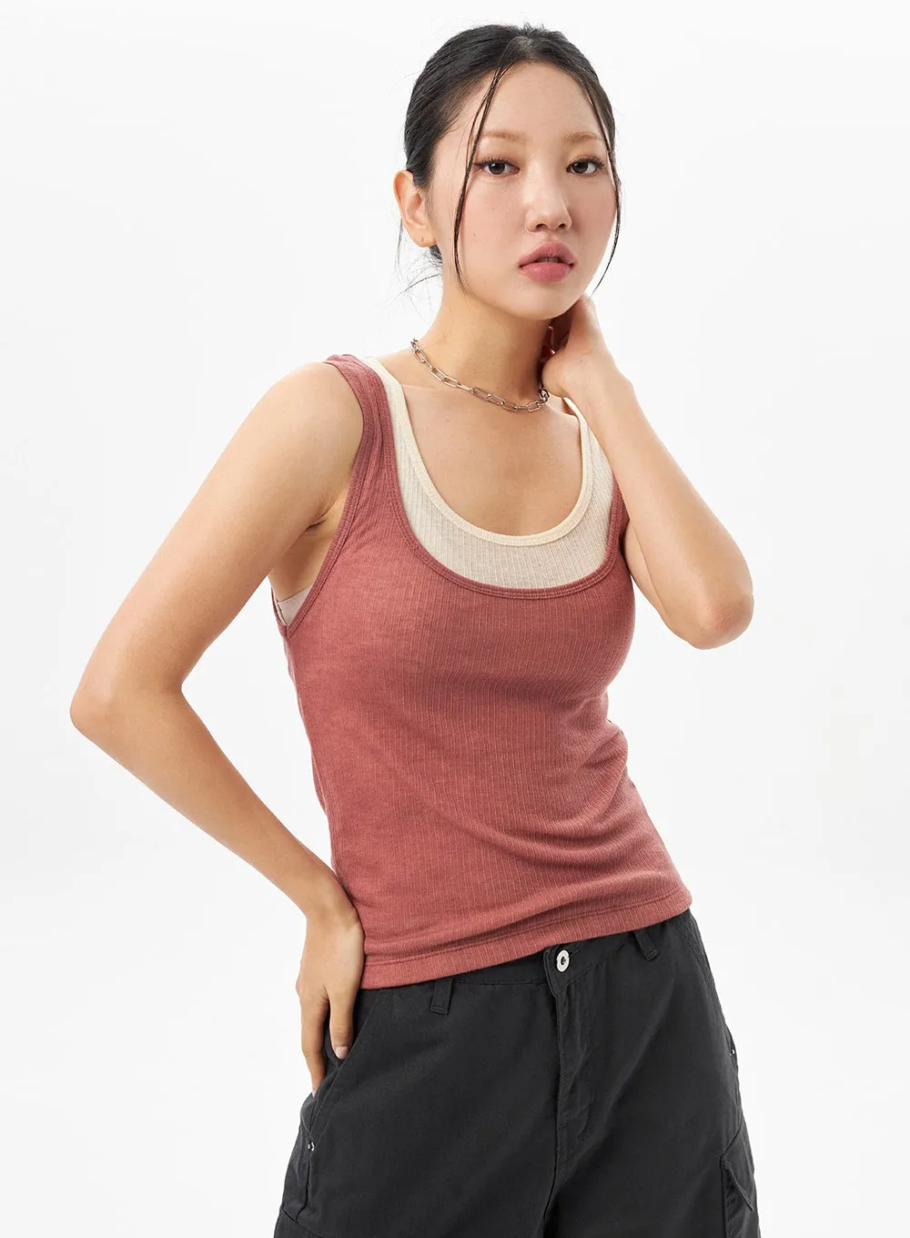 Layered Tank Top CU315 sold by Lewkin