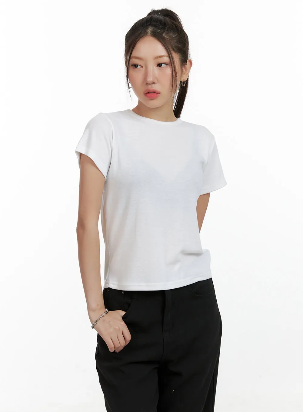 Solid Short Sleeve T-Shirt OL408 sold by Lewkin product image thumbnail 4