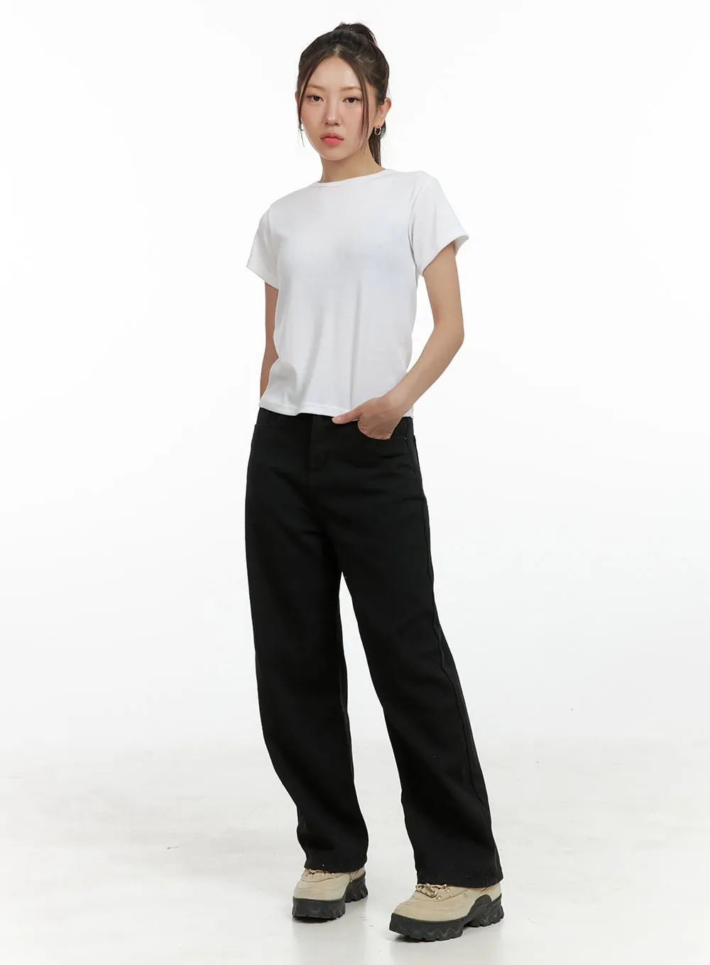 Solid Short Sleeve T-Shirt OL408 sold by Lewkin product image thumbnail 2