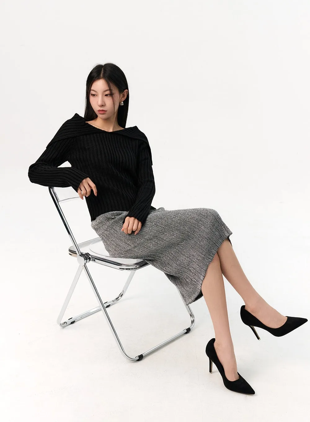 Off-Shoulder Knit Sweater IO320 sold by Lewkin product image thumbnail 2