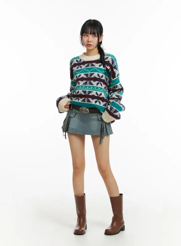 Low Waist Denim Cargo Mini Skirt CJ412 sold by Lewkin
