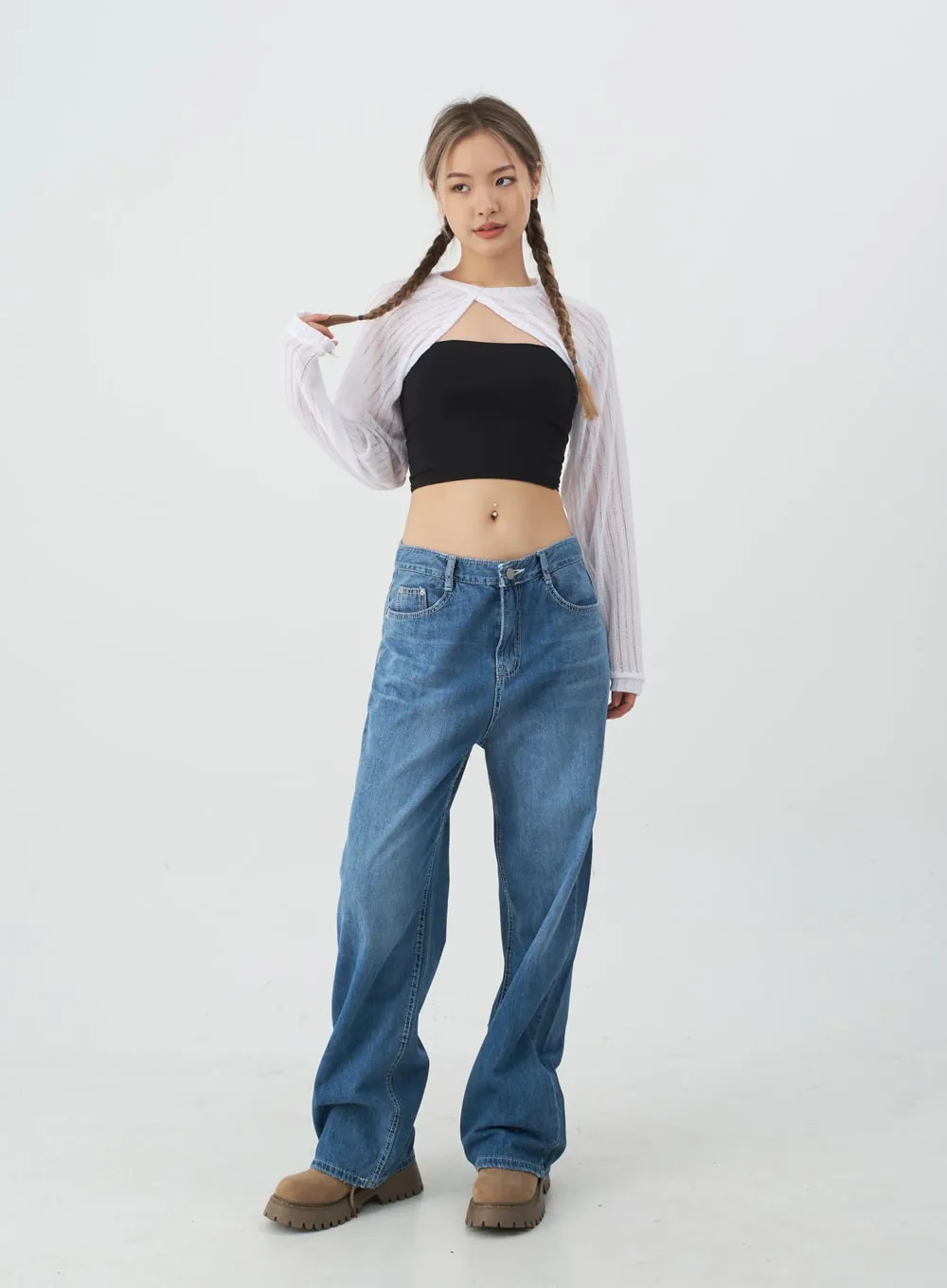 Wide Leg Denim Pants CJ13 sold by Lewkin product image thumbnail 3