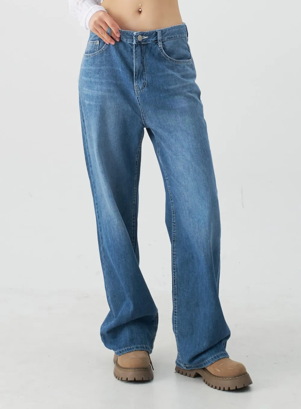 Wide Leg Denim Pants CJ13 sold by Lewkin product image thumbnail 2
