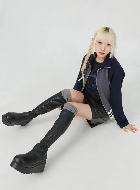 Platform Knee High Boots BM322 sold by Lewkin