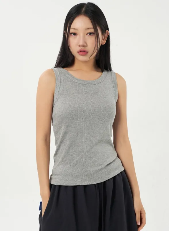 Crewneck Knit Tank Top CA326 sold by Lewkin