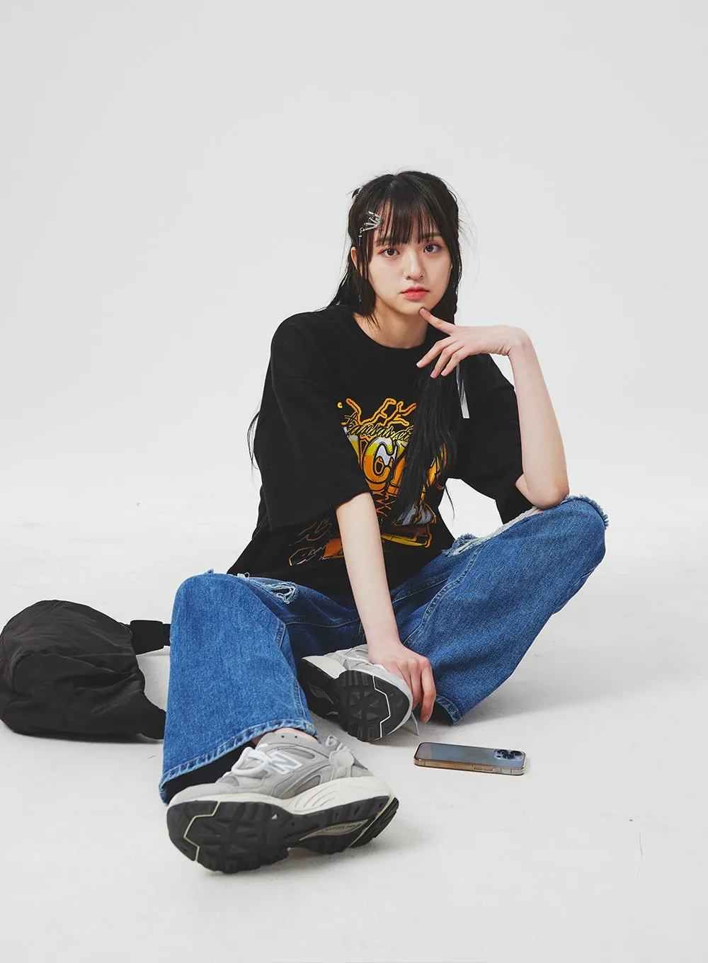 Ripped Knee Blue Jeans BA307 sold by Lewkin product image thumbnail 5