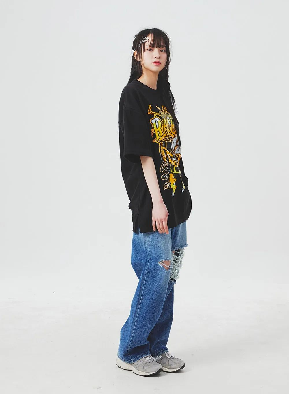 Ripped Knee Blue Jeans BA307 sold by Lewkin product image thumbnail 4