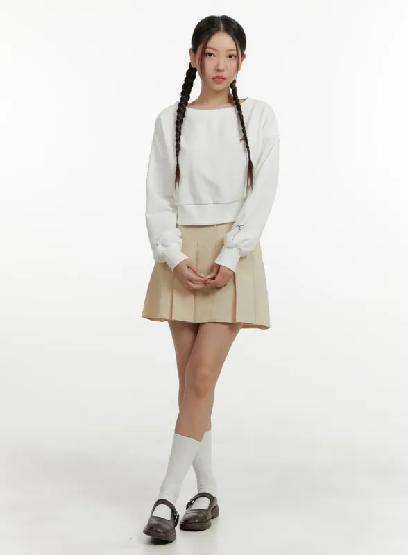 Basic Pleated Mini Skirt OY413 sold by Lewkin