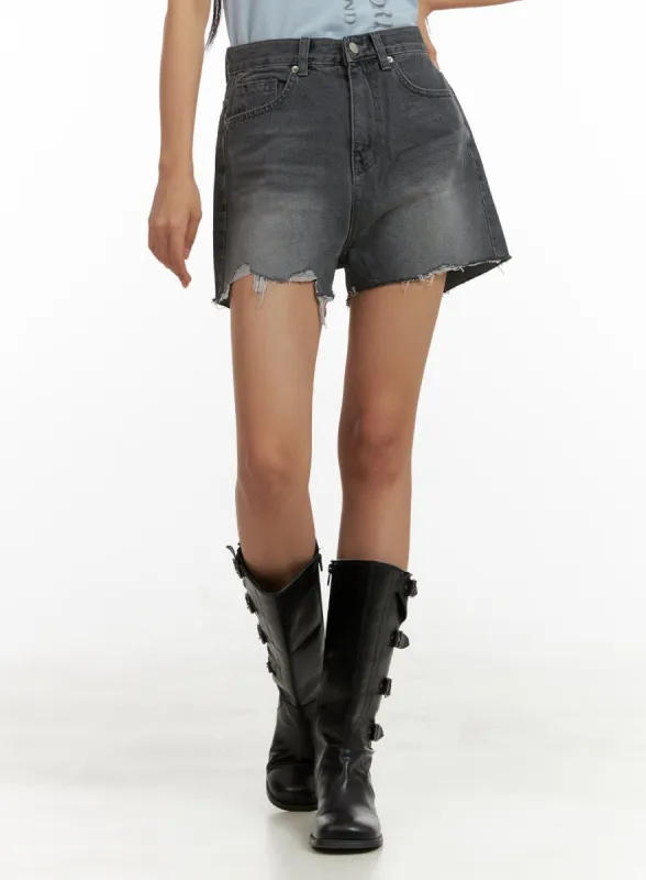 Washed Denim Shorts CU414 sold by Lewkin