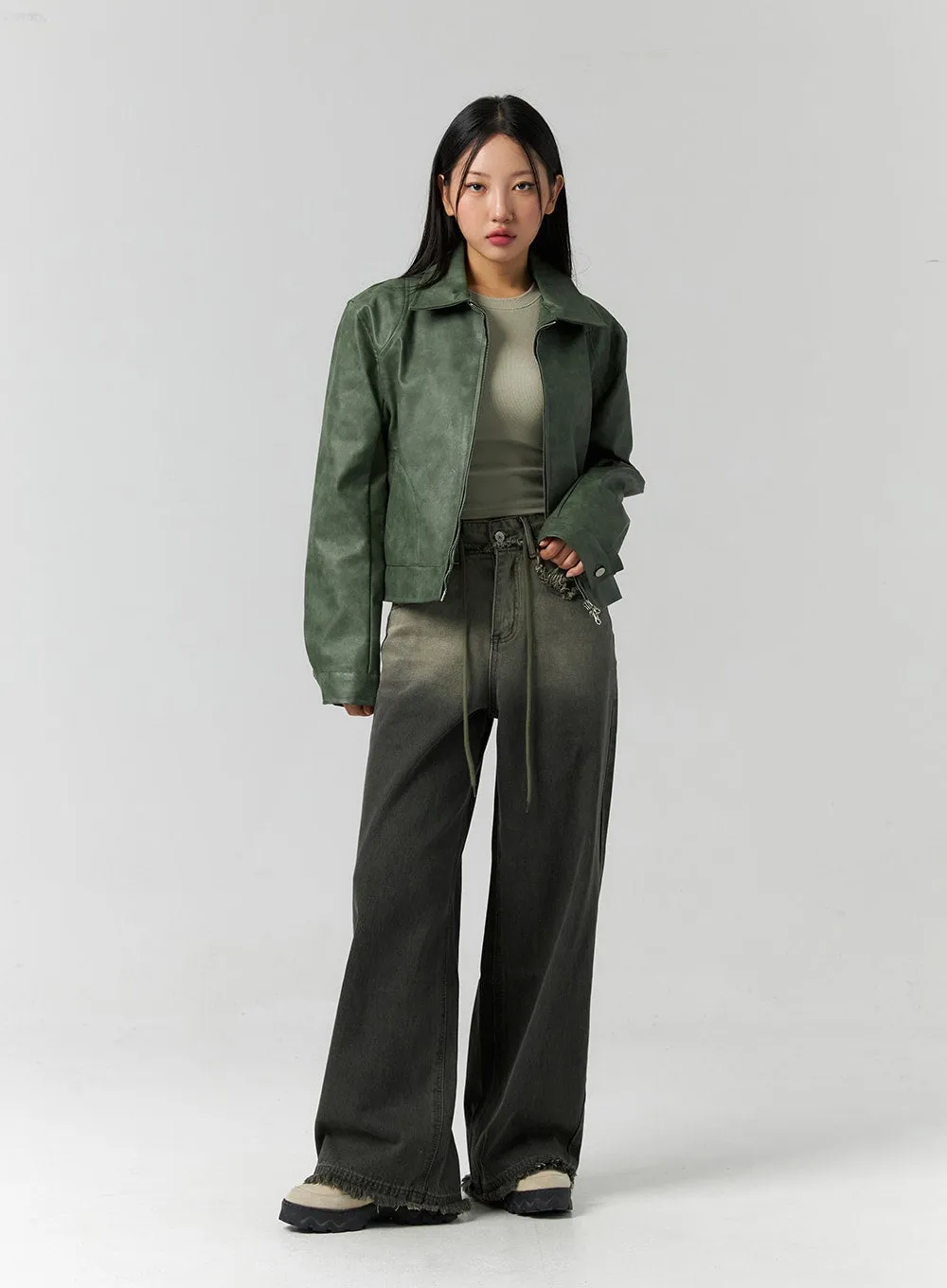 Faux Leather Jacket CS325 sold by Lewkin product image thumbnail 3