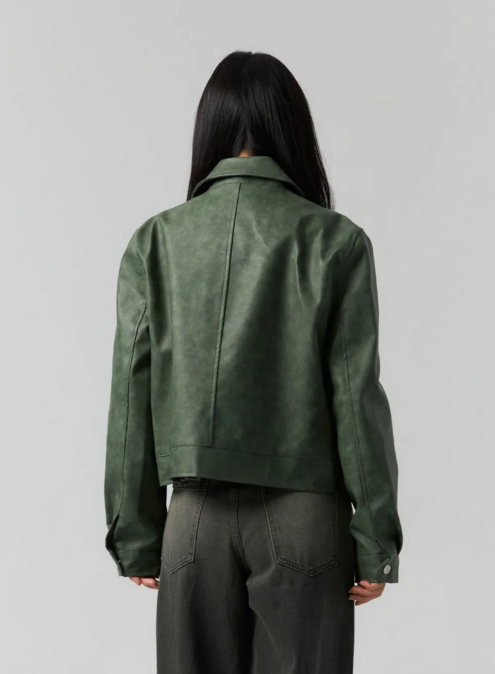 Faux Leather Jacket CS325 sold by Lewkin product image thumbnail 5