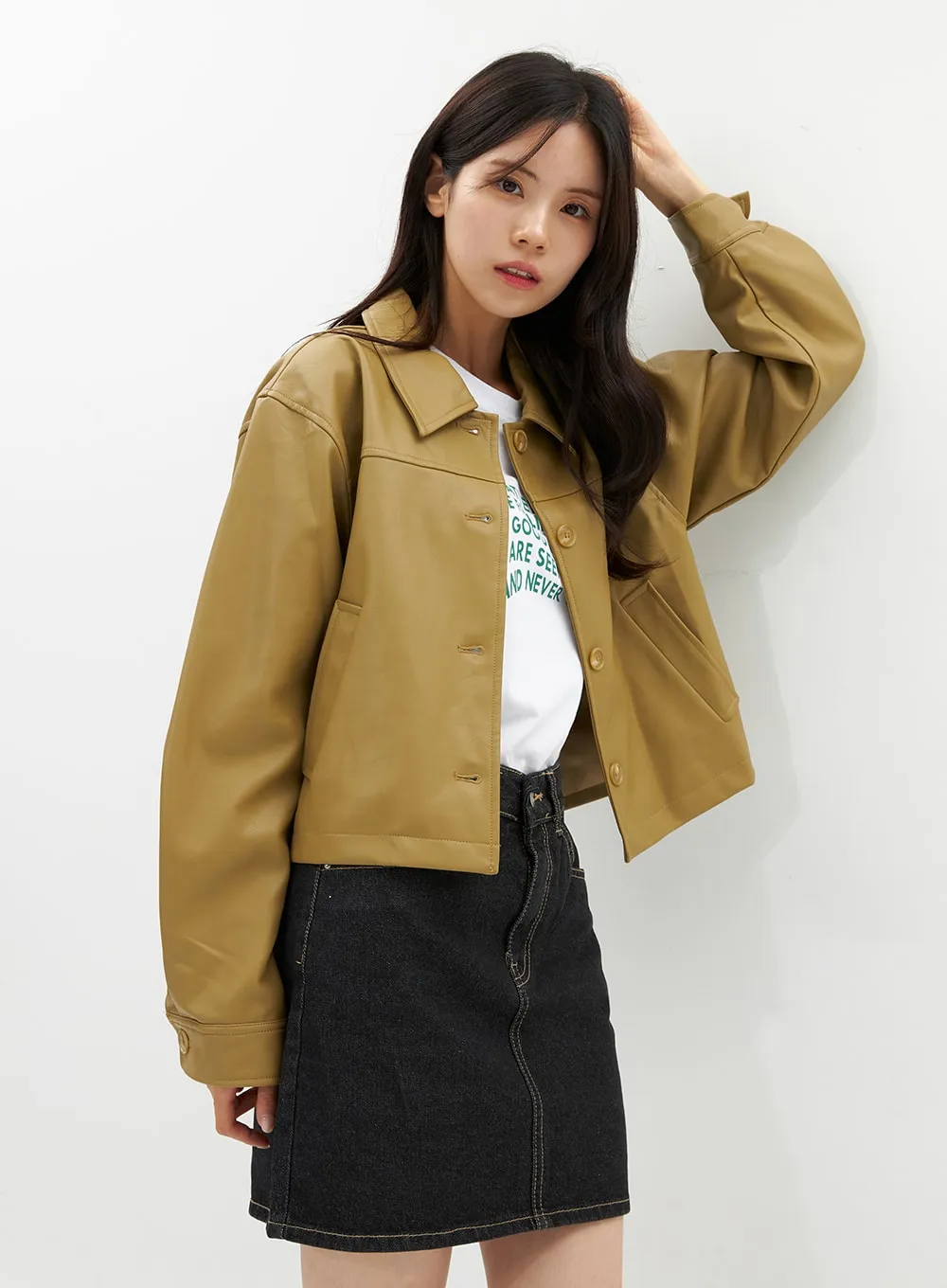 Denim Mini Skirt OS313 sold by Lewkin product image thumbnail 3