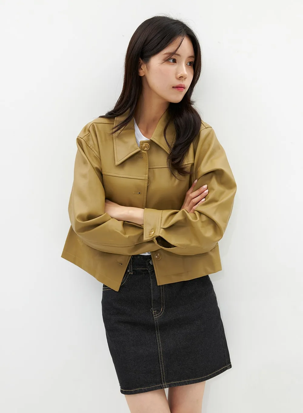 Denim Mini Skirt OS313 sold by Lewkin product image thumbnail 4