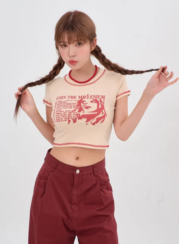 Two Color Graphic Tee IL310 sold by Lewkin