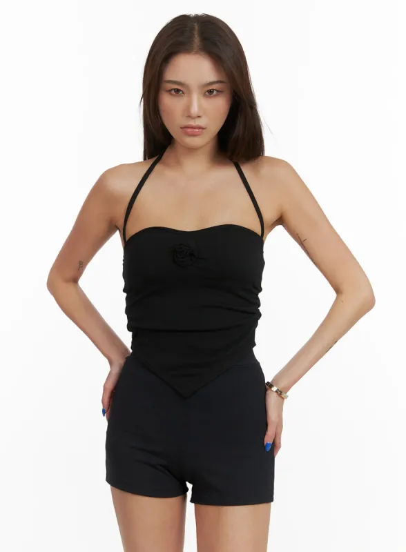Shirred Halter Cami Top CY423 sold by Lewkin