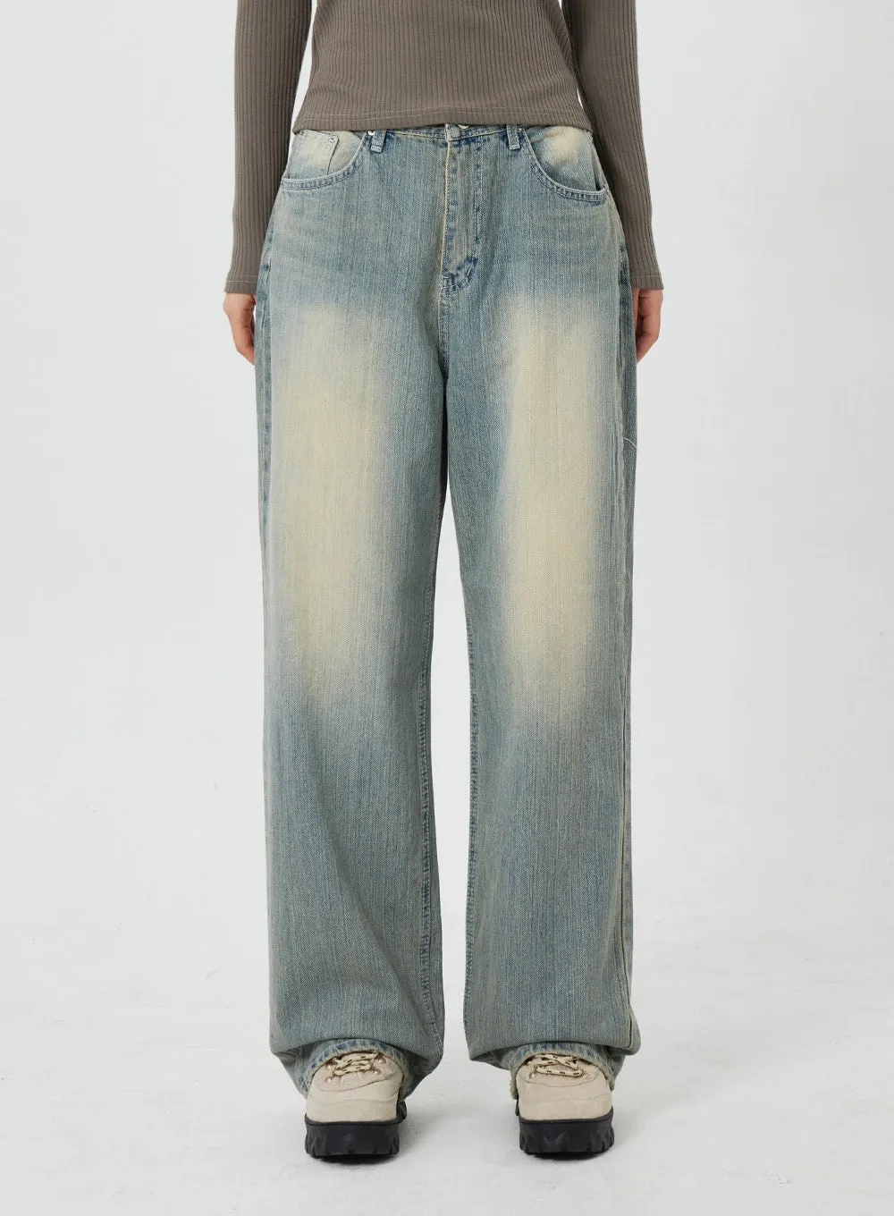 Light Wash Baggy Jeans CF323 sold by Lewkin product image thumbnail 5