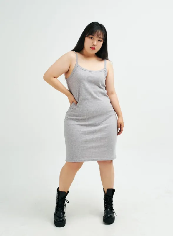 Plus Sleeveless Ribbed Midi Dress IY24 sold by Lewkin