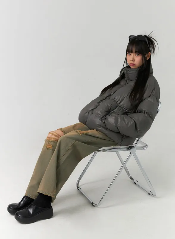 Half Neck Puffer Jacket (UNISEX) CD308 sold by Lewkin
