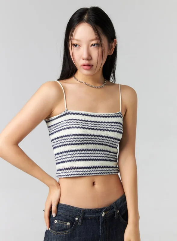 Stripe Cropped Knit Top CL320 sold by Lewkin